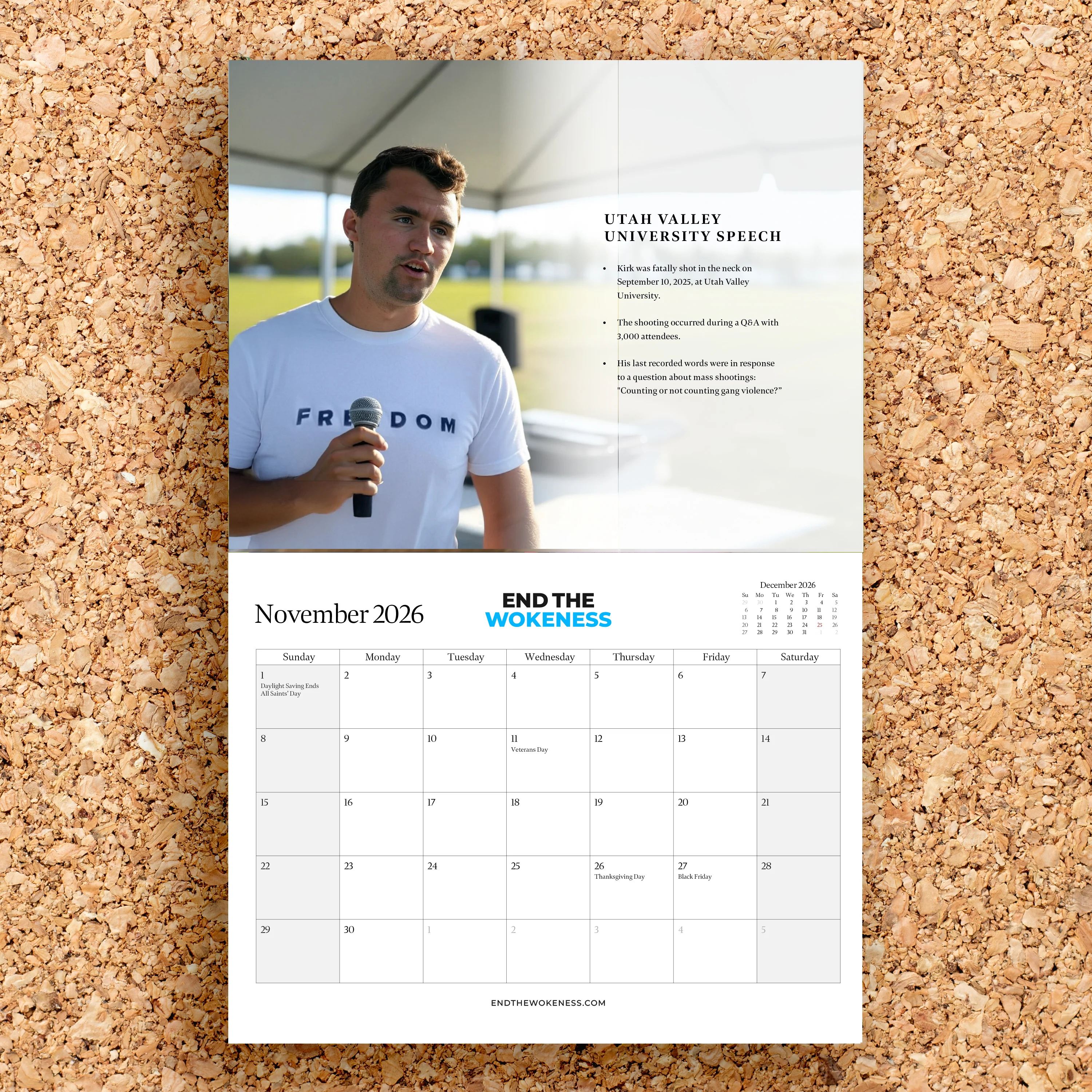 Charlie Kirk 2026 Biography Calendar (Not Endorsed by Charlie Kirk) - Image 2